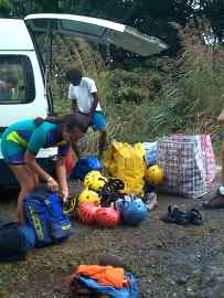 Vorbereitung zur River-Hiking Tour